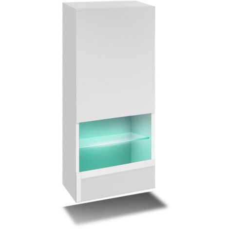 Mobile da salotto bianco collezione CEPTO 37x91cm, 1 porta, 2 ripiani, 2 nicchie. (1/3)