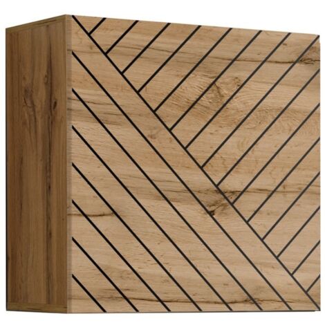 Armadio sospeso 60x60cm aspetto quercia, porta con finitura fresata. Mobile per soggiorno collezione SWITCH. (1/2)