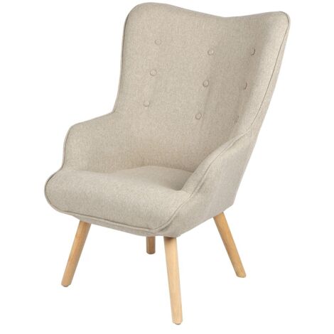 Sedia Da Salotto Anna In Tessuto Verde E Gambe In Legno - Stile Scandinavo, Comoda E Imbottita