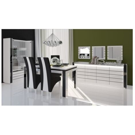 Sala da pranzo LINA buffet + vetrina + tavolo 160cm + 3 specchi