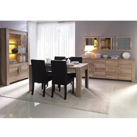 Sala da pranzo FARRA: credenza, vetrina, 3 specchi e tavolo con LED (1/5)