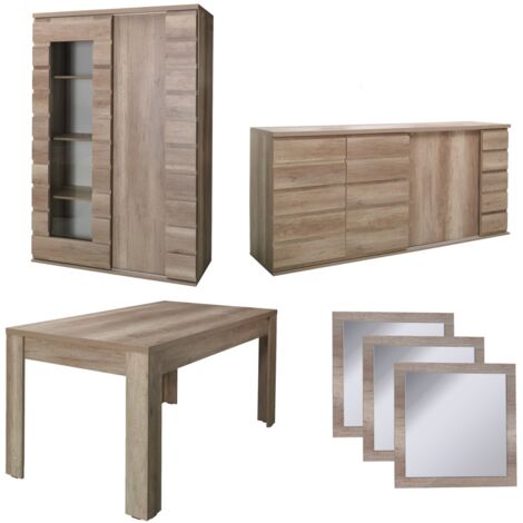 Vetrina 102 cm con due ante e un cassetto in legno rovere canyon - Gruis