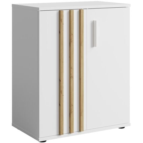 Sideboard Jack In Rovere E Bianco - 60x85x35 Cm Con Ante E Cassetto - Foto 5