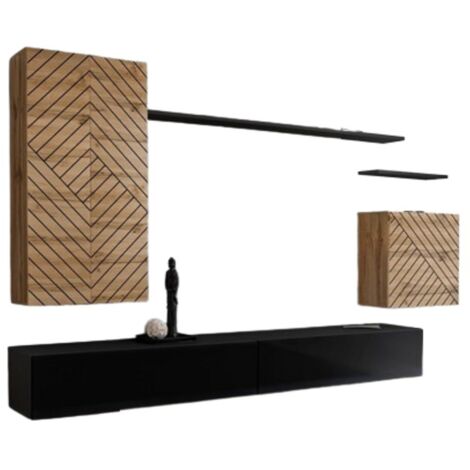 Consolle 90x80h in legno naturale effetto invecchiato e metallo nero