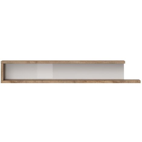 Meublorama Buffet XL 220 Cm – Collezione Sinatra, Colori Rovere E Bianco Lucido, 3 Porte E 3 Nicchie, Design Moderno