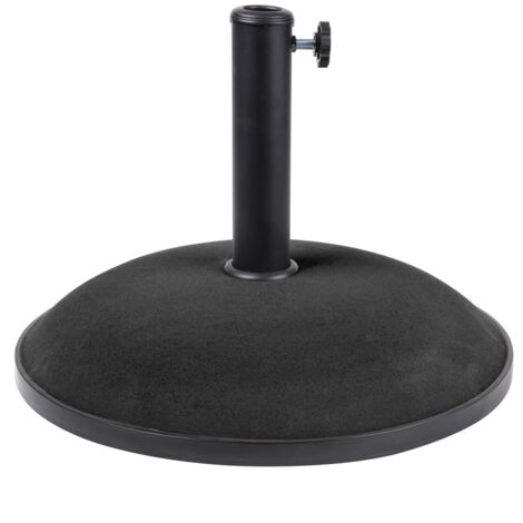 Beliani Base Per Ombrellone In Granito Nero - 45 Cm, 25 Kg, Resistente Ai Raggi UV
