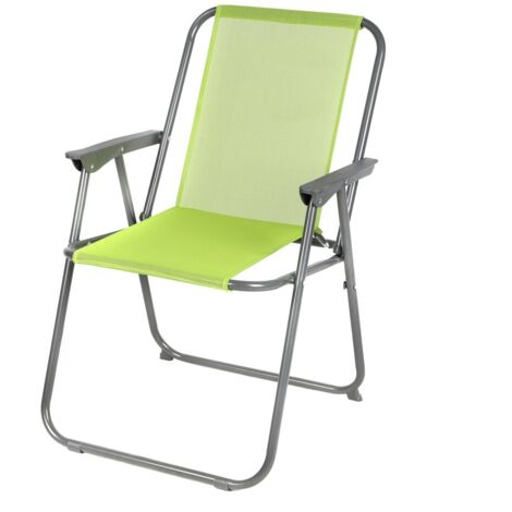 Sedia da giardino pieghevole in tessuto colore verde mela 53x55x75cm (1/2)