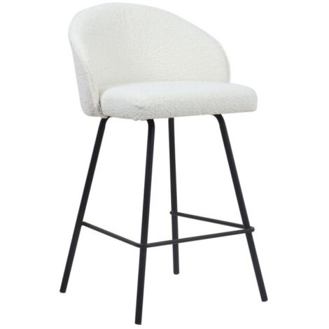 Sedia da banco 'Juni' Bouclé Bianco, dimensioni: H87 x L52 x P51 cm (1/5)
