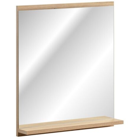 Specchio bagno rettangolare 57x50 cm con bordo contenitore (1/4)