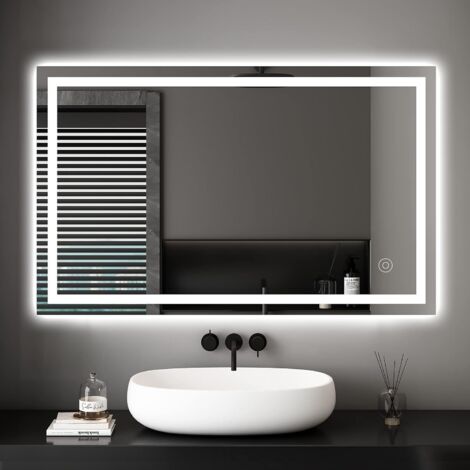 Specchio Bagno LED 60x80 Cm Antiappannamento - Luce Bianca Regolabile, Cornice Alluminio, IP44 - Foto 9