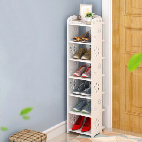 Scarpiera a 6 Ripiani con Piano in Legno - Yamazaki Home Europe