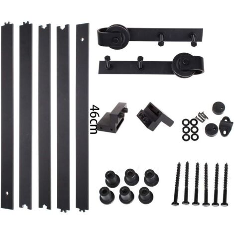 Stoex – Kit de rail suspendu pour porte coulissante 2,3m – Métal plein galvanisé – Charge max 110kg – Épaisseur porte 3,5 à 4,5cm (1/6)