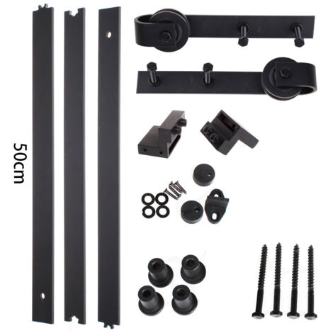 Stoex – Kit de quincaillerie rail suspendu porte coulissante 150 cm – Métal plein galvanisé – Charge max 110 kg – Pour portes de 3,5 à 4,5 cm d'épaisseur