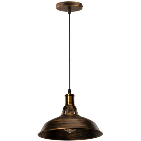 Lustre Suspension Industrielle Vintage E27 Lampe Plafonniers Stoex Retro Abat-jour pour Cuisine Salle à manger Salon Chambre Restaurant - Laiton