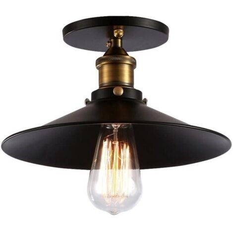 Stoex – Plafonnier industriel vintage 30cm en fer – Lampe de plafond rétro pour couloir, bar, chambre – Peinture au four traditionnelle