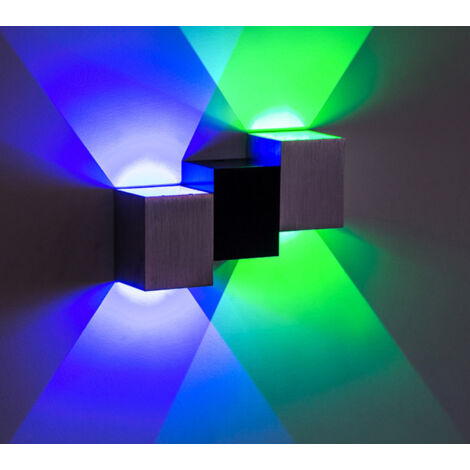Applique Murale Interieur 6W Lumières Moderne LED Éclairage Mural Lumière Colorée pour Cuisine Escalier Chambre (1/2)