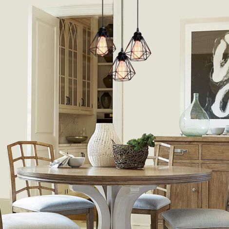 Lustre Suspension Vintage Luminaire Abat-Jour E27 Lampe De Plafond