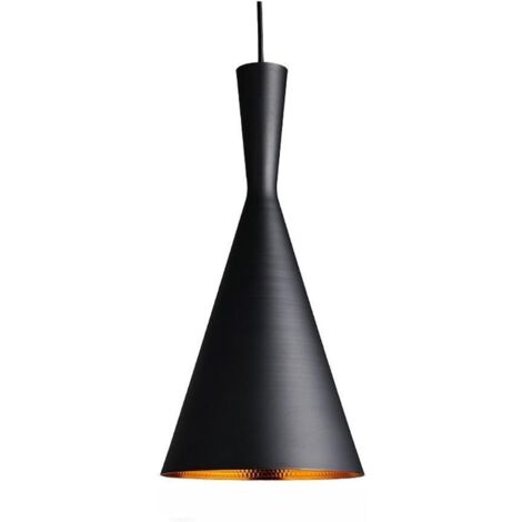 Lustre Suspension Industrielle Vintage forme Instrument de Musique E27 Noir Or