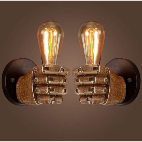 Stoex – Applique murale poing antique – Lampe murale industrielle vintage E27 – Design en résine – Pour couloir, chambre, restaurant, café