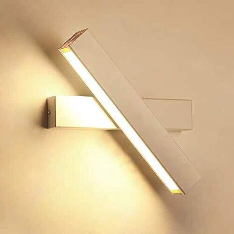 12W Applique Murale LED Lampe Blanche Designe Créatif Luminaire Intérieur Rotation de presque 360 degrés Lampe de Mur pour Chambre Salon Bureau Couloir - Blanc