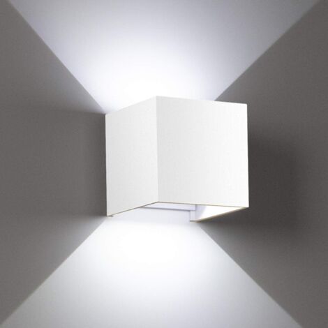 7W Led Applique murale chambre Moderne Interieur, Up and Down Design Réglable Lampe, Aluminium luminaires applique murale led Blanc pour Chambre Maison Couloir Salon (Blanc froid ) (1/4)