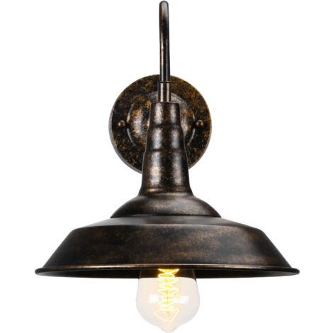 Applique murale industriel en métal fer forgé, Lampe éclairage interieur extérieur E27 luminaire – Rouille