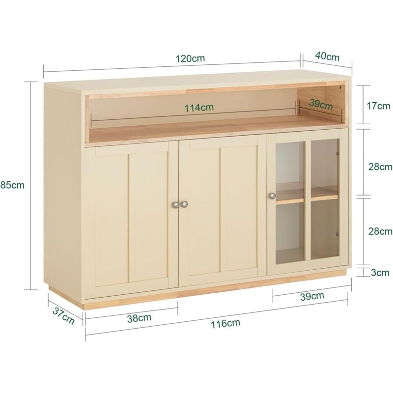 SoBuy Buffet Haut De Cuisine Et Salle à Manger Avec 4 Portes Et 2 Tiroirs, Meuble Vitrine Rangement, 75 X 40 X 175 Cm, Blanc - Maison