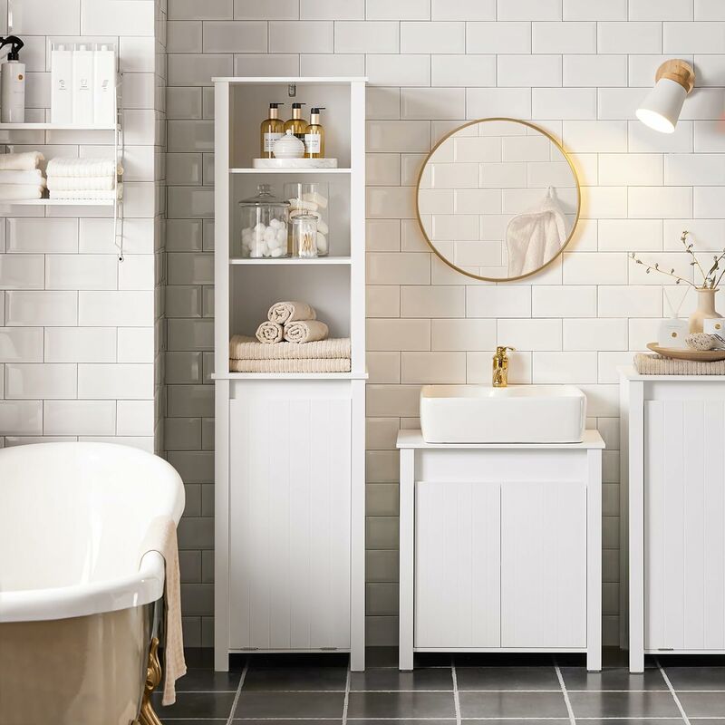 Armoire de salle de bain pour machine à laver, sur pied durable avec  étagère - chêne sonoma, 64 cm x 97,5 cm x 50 cm, etagere salle de bain,  colonne salle de