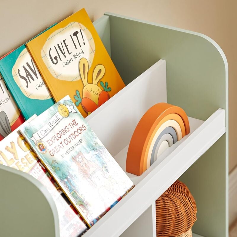 Meuble De Rangement EMMA étagère Jouets Et Bibliothèque Enfant En Bois Blanc ID MARKET