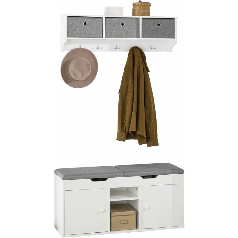 Coffre Miltonia, Grande boîte de rangement polyvalente, Commode moderne,  Fabriqué en Italie, 90x45h45 cm, Blanc