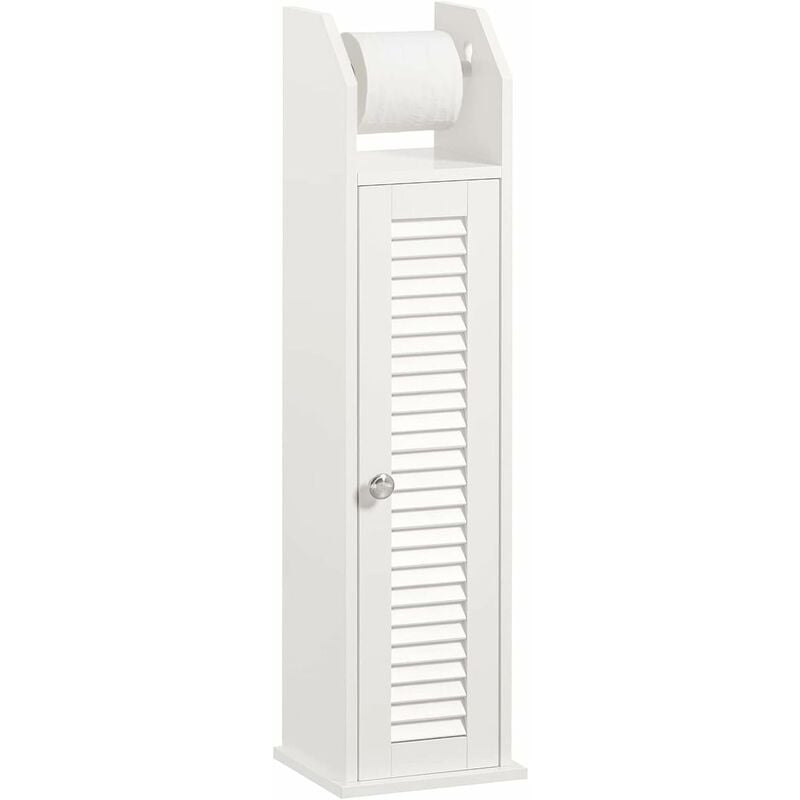 SoBuy® FRG177-W Support Papier Toilette Armoire Toilettes Porte Brosse WC  Meuble de Salle de Bain sur Pied en Bois – Blanc : : Cuisine  et maison