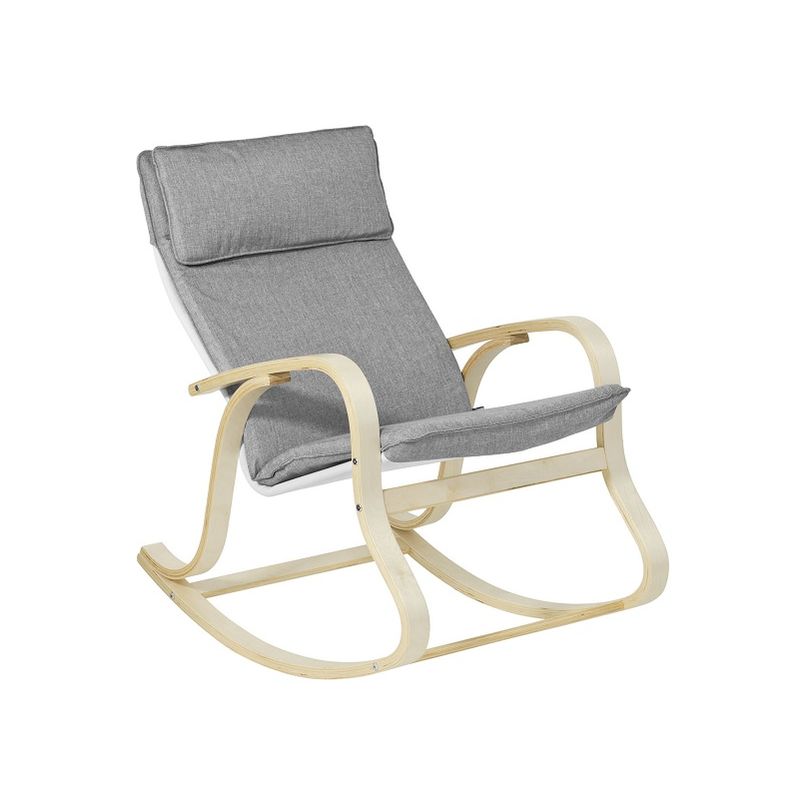 Rocking Chair Fauteuil A Bascule Fauteuil Relax Bouleau Flexible Gris Fst15 Dg Sobuy