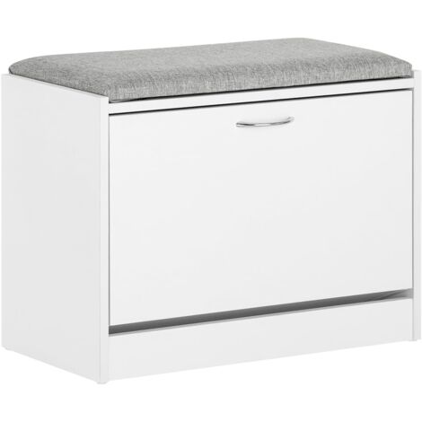 Sobuy – Banc armoire à chaussures FSR16HG – Dimensions L60cm x P30cm x H46cm – Coussin rembourré pour assise confortable – Capacité 150kg (1/5)