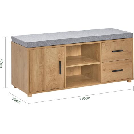 SoBuy® FSR37-W Banc de Rangement à Chaussures avec Coussin rembourré