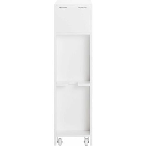 SoBuy BZR31-W Meuble de Rangement Salle de Bain Armoire de Côté Rangement  Polyvalente Meuble WC pour Papier Toilette
