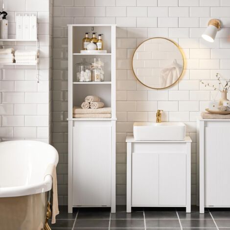 Meuble WC étroit 20 Cm Avec Tiroirs - Rangement Gain De Place Salle De Bain, Buanderie