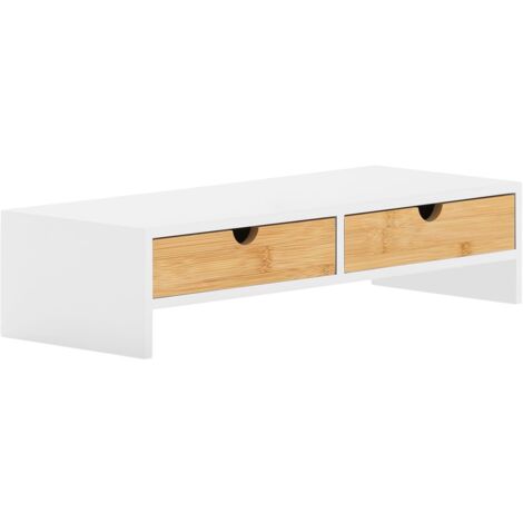 Sobuy – Réhausseur d'écran BBF02WN – Support ergonomique pour moniteur – Dimensions L47 x P18 x H11 cm – Bois MDF de classe E1 – Charge max 10 kg