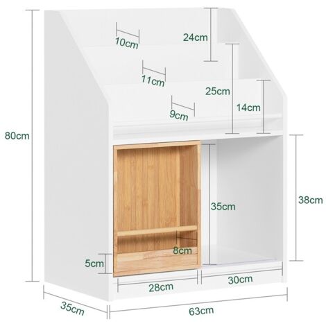Bateso Grande Étagère à Livres Simple Face, Étagère Pour Enfants à 4 Niveaux Avec Rangement, Étagère En Bois Premium Pour Chambres D'Enfants, Support De Rangement Pour Magazines Et Livres, Étagère