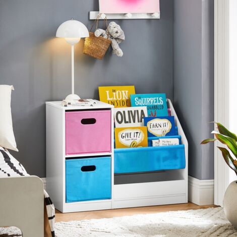 Table De Nuit Enfant Avec étagère – Bois – Rangement Livres Et Jouets – Très Bon état