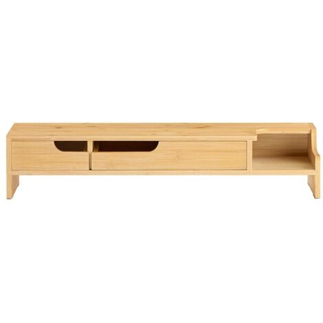 Support Moniteur Bambou SoBuy BBF04-N - Réhausseur Écran Ergonomique Réglable