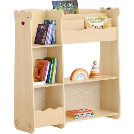 SoBuy KMB101-N Étagère de Rangement pour Enfants, Meuble Enfant Rangement pour Livres et Jouets, Bibliothèque Organisateur pour Chambre d’Enfants, Salle de Jeux, Salon