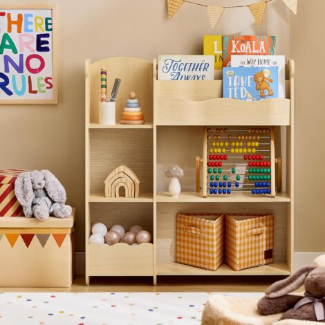 SoBuy KMB101-N Étagère de Rangement pour Enfants, Meuble Enfant Rangement pour Livres et Jouets, Bibliothèque Organisateur pour Chambre d’Enfants, Salle de Jeux, Salon