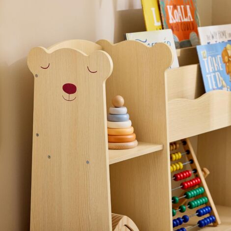 SoBuy KMB101-N Étagère de Rangement pour Enfants, Meuble Enfant Rangement pour Livres et Jouets, Bibliothèque Organisateur pour Chambre d’Enfants, Salle de Jeux, Salon