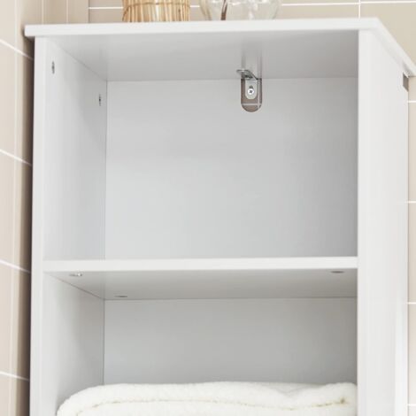 Meuble Colonne de Salle de Bain Armoire Haute Meuble Rangement,SoBuy® BZR17-W