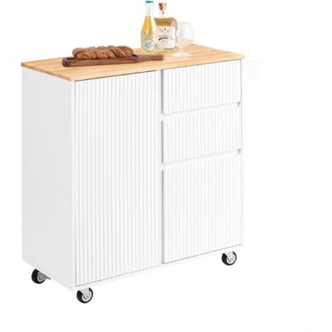 SoBuy FKW46-WN Desserte Roulante Chariot De Cuisine De Service Meuble De Rangement 96922058