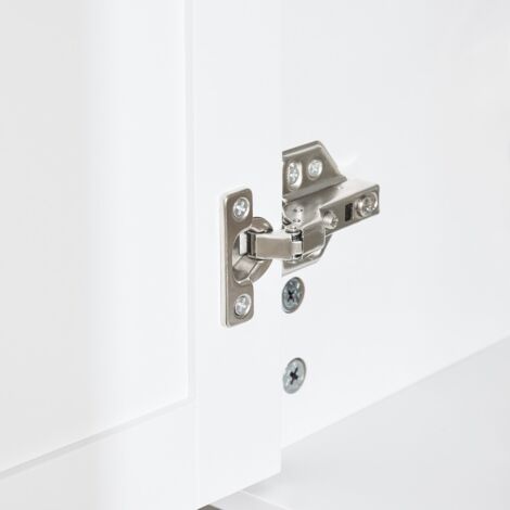 SoBuy Armoire Murale Salle De Bain BZR188-W – Blanc, 2 Portes, 3 Compartiments Latéraux