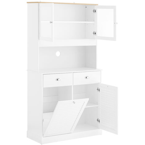 Buffet Haut-Armoire De Rangement OLDEN Gris Et Marron 85x43x125cm Bois Massif De Pin 902837 88273792