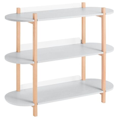 Console 3 étages Effet Bois Massif URBAN LIVING, 120x40x89 Cm, Mélaminé Métal, Neuve