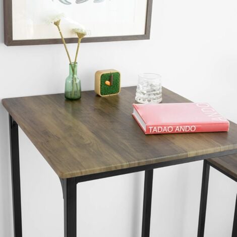 Ensemble Table de Bar + 2 Chaises de Bar Table Mange-Debout Table Haute Cuisine Set,SoBuy OGT27-N