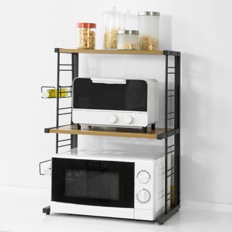 SoBuy KCR08-PF Étagères Micro-Ondes de Cuisine Support Étagère de Cuisine 2 Niveaux